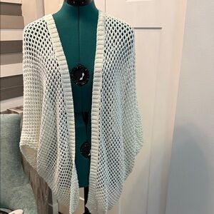 Say What? Cream Open-Knit Poncho Cardigan